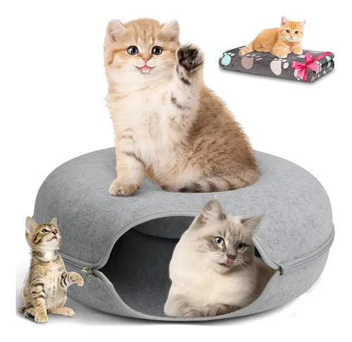 Cama Cucha Para Gato Perro Mascota Pequeña Cueva Túnel Dona Resistente