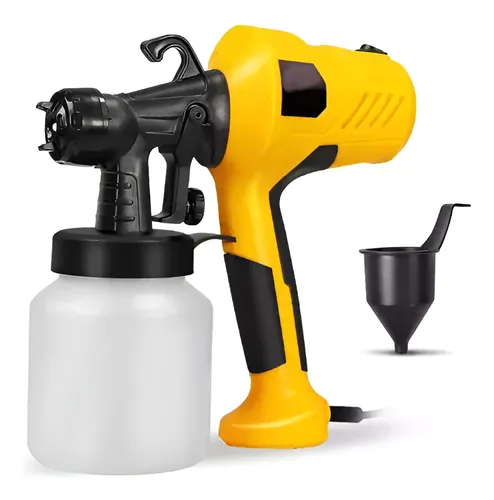 Pistola De Pintura 800ml Electrica Pulverizadora Antigoteo Color Amarillo