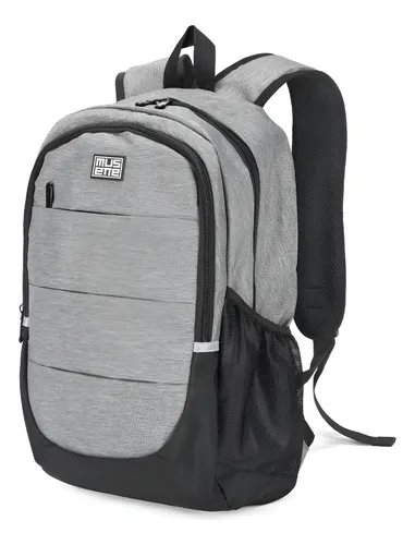 Mochila Porta Notebook 15.6 Urban Antirrobo Oxford Musette Gris Liso