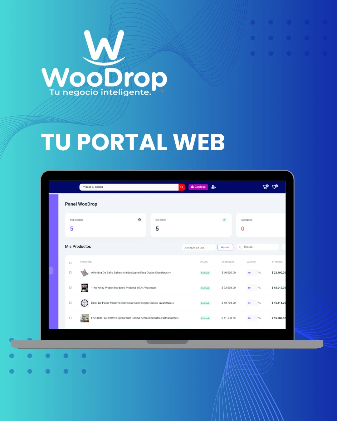 Panel de Control Web WooDrop para Dropshippers