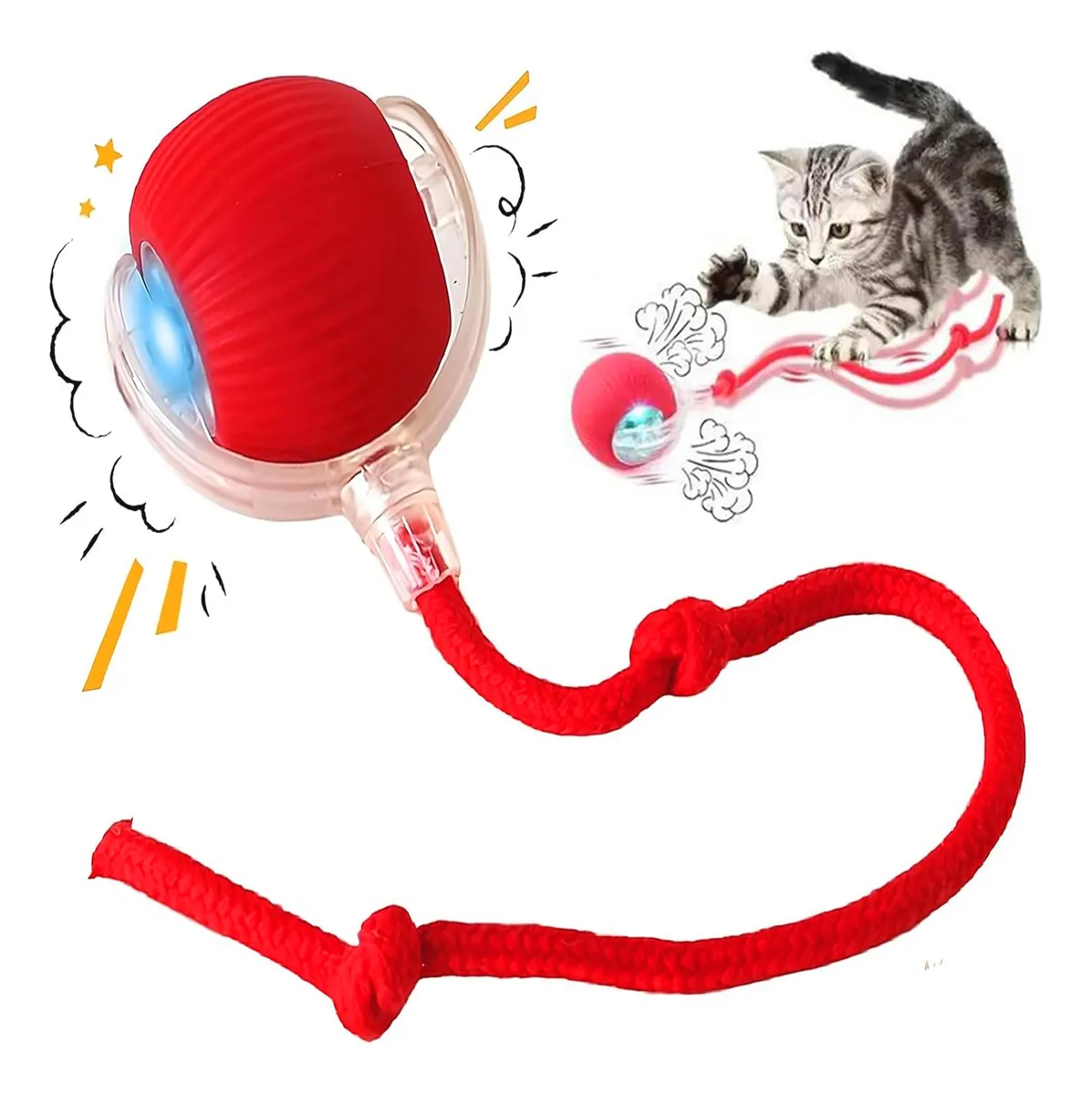 Pelota Interactiva Para Mascotas Recargable Usb Con Luz